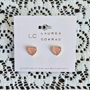 Heart Goldtone Pink Earrings By LC Lauren Conrad